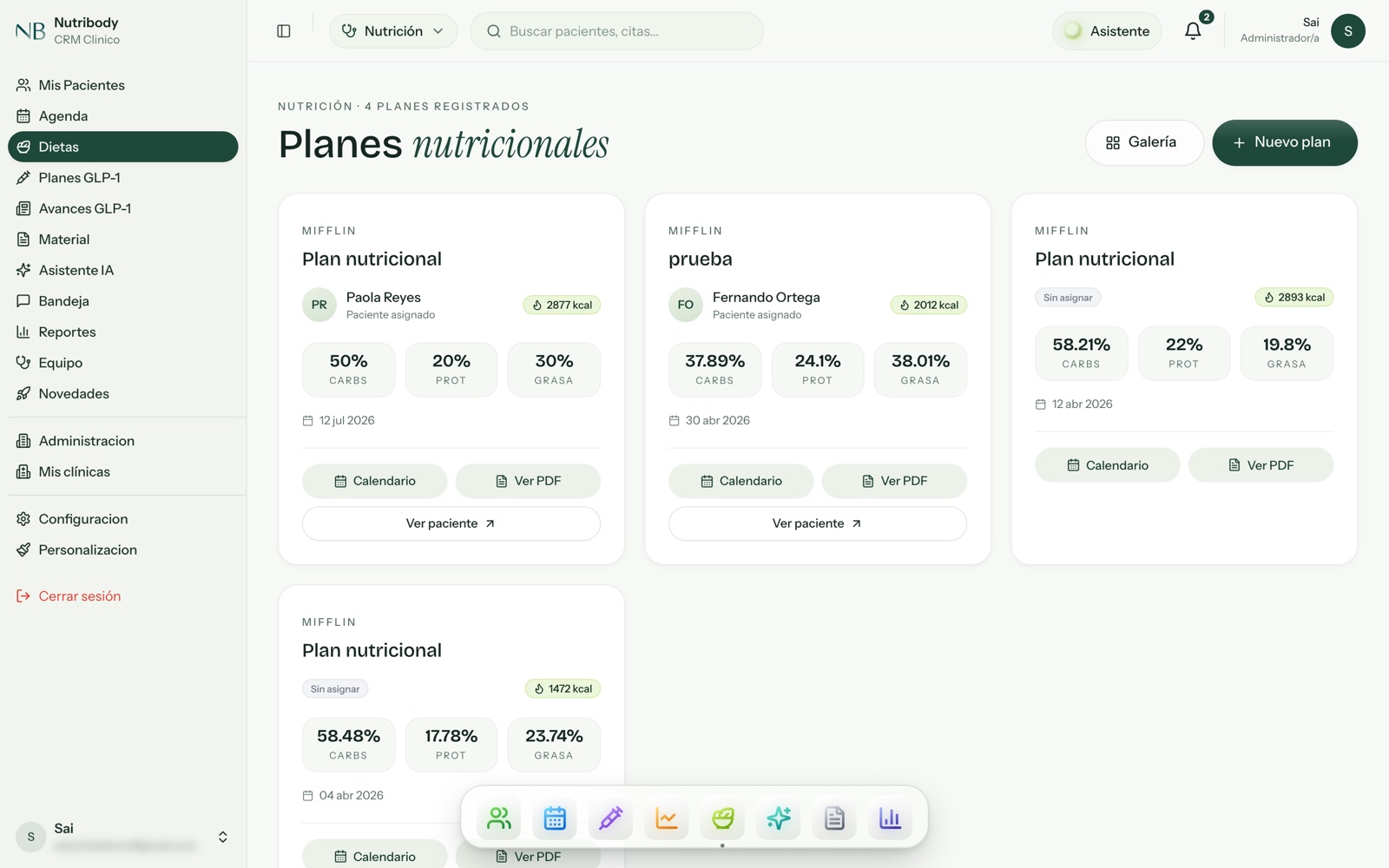 Planes nutricionales