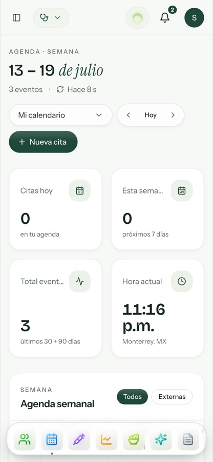 Agenda en móvil